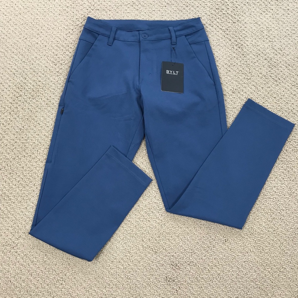 BYLT Premium Basics Everyday Pant 2.0 Slim Fit Blue Mens Size 30 NWT